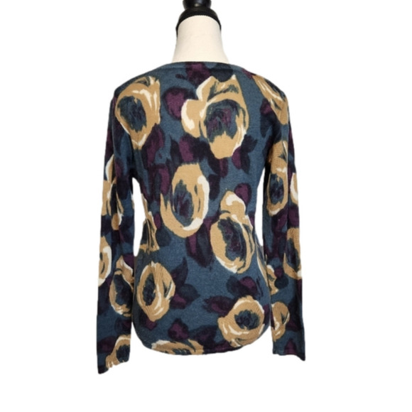 SIZE small 𝅺Cardigan VINTAGE Merino Wool Large Floral pattern SUSAN BRISTOL - Picture 5 of 10